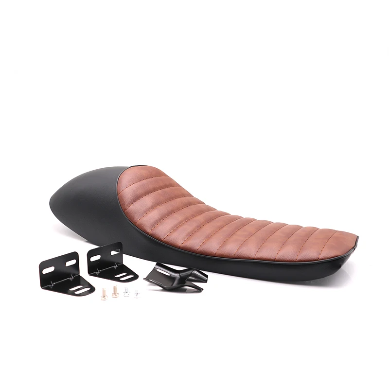 Motorcycle black Brown Hump Brat Seat Cafe Racer Vintage Cushion Saddle For Honda CB Yamaha XJ Suzuki GS BMW R Kawasaki KZ