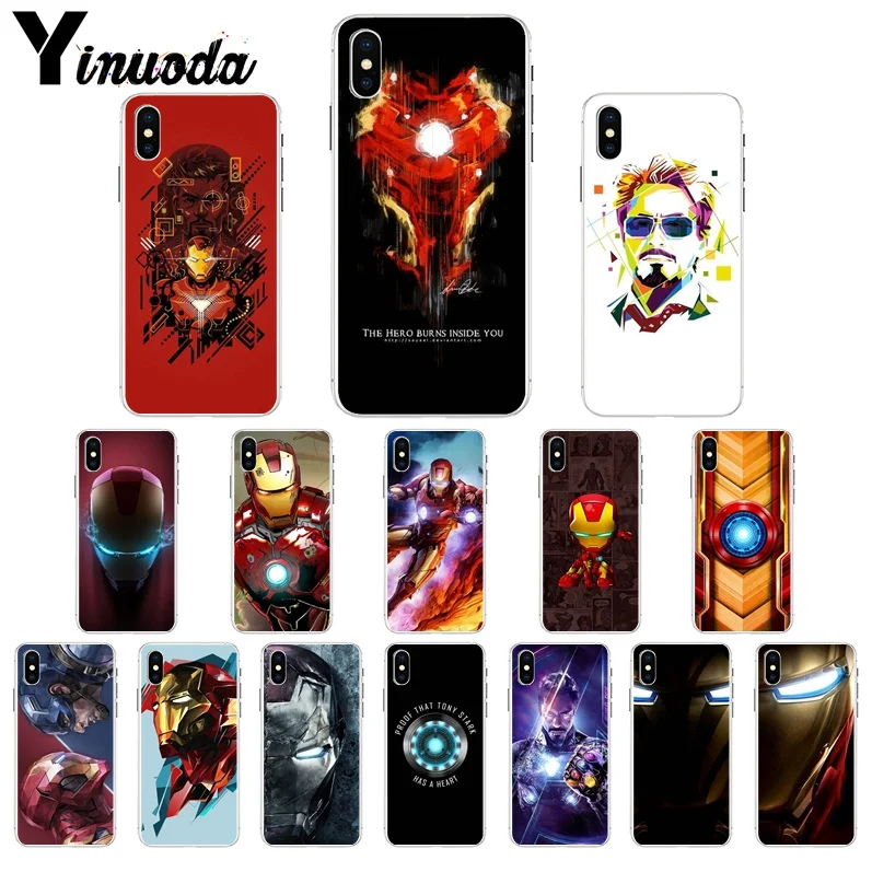 

Yinuoda Marvel Iron Man TPU Soft Silicone Phone Case Cover for iPhone 7 7plus 5 5Sx 6 8 8Plus X XS MAX XR