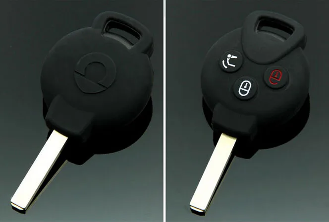 Лидер продаж 3 кнопки силиконовый ключ Обложка держатель пригодный для Mercedes-Benz Smart городской автомобиль купе родстер Fortwo ForFour 1 шт