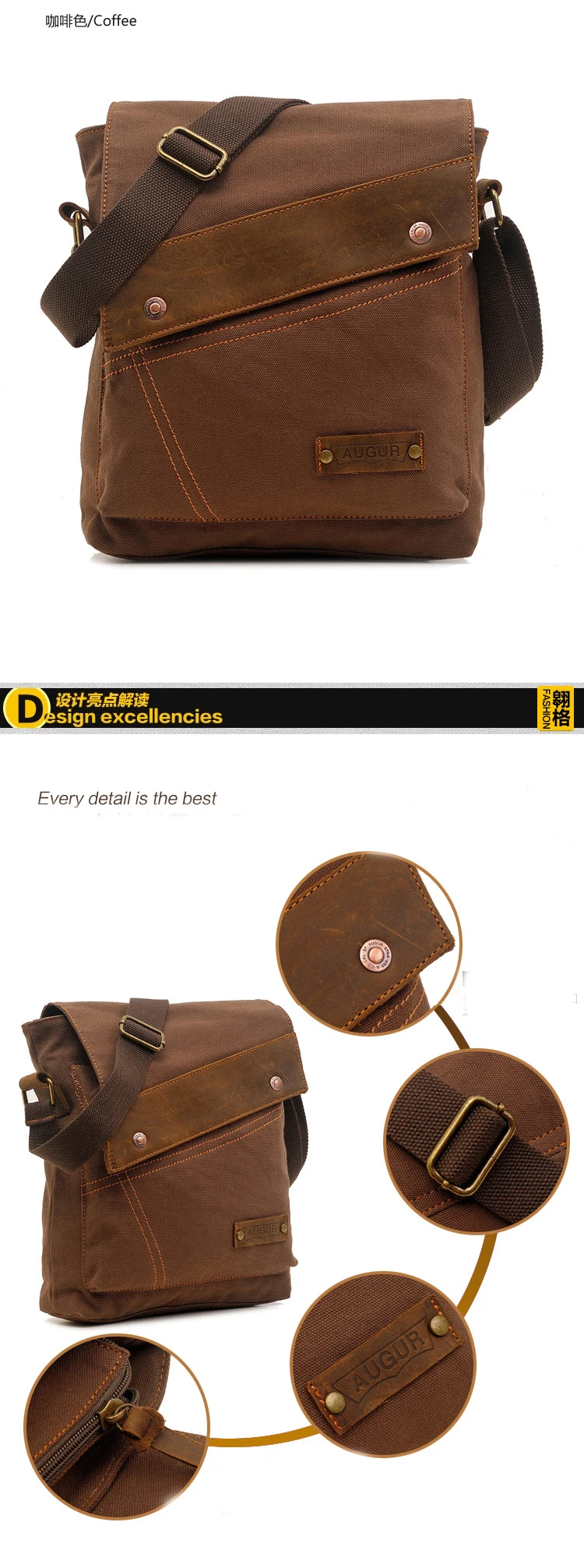 Новая модная брендовая мужская сумка, качественная холщовая кожаная сумка-мессенджер, деловой Повседневный портфель, сумка через плечо, мужская сумка на плечо