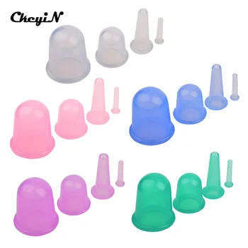 

1set/4pcs Silicone Health Care Neck Face Arm Eye Vacuum Massage Cupping Cups Anti Cellulite cupping set for body AM017Q-4546