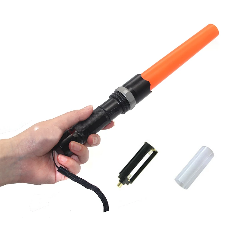 

Traffic Flashlight Police Lantern Cree XML Q5 2000LM Tactical Led Torch Linterna With Red Baton Wand For Traffic Command SOS