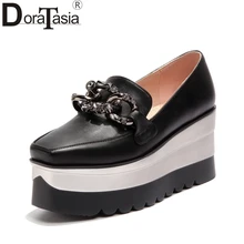 DoraTasia/качественные женские туфли на танкетке и высоком каблуке, женские слипоны с квадратным носком,, размеры 34-39