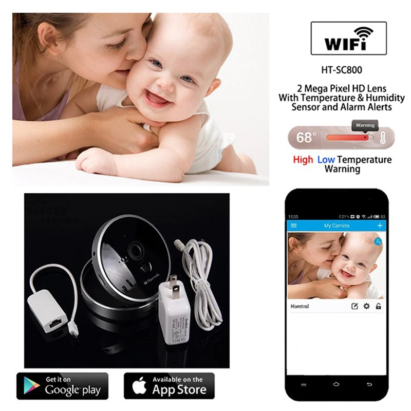 

Baby Care Expert Eldery Care HD1080p night vision security system Baby Monitor PIR temperature sensor ip camera support sd card