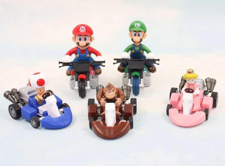 10 шт./компл. Super Mario Bros Kart отступить автомобиль милые Цифры Коллекция ПВХ Цифры игрушечные лошадки для Рождественский подарок brinquedos игрушка