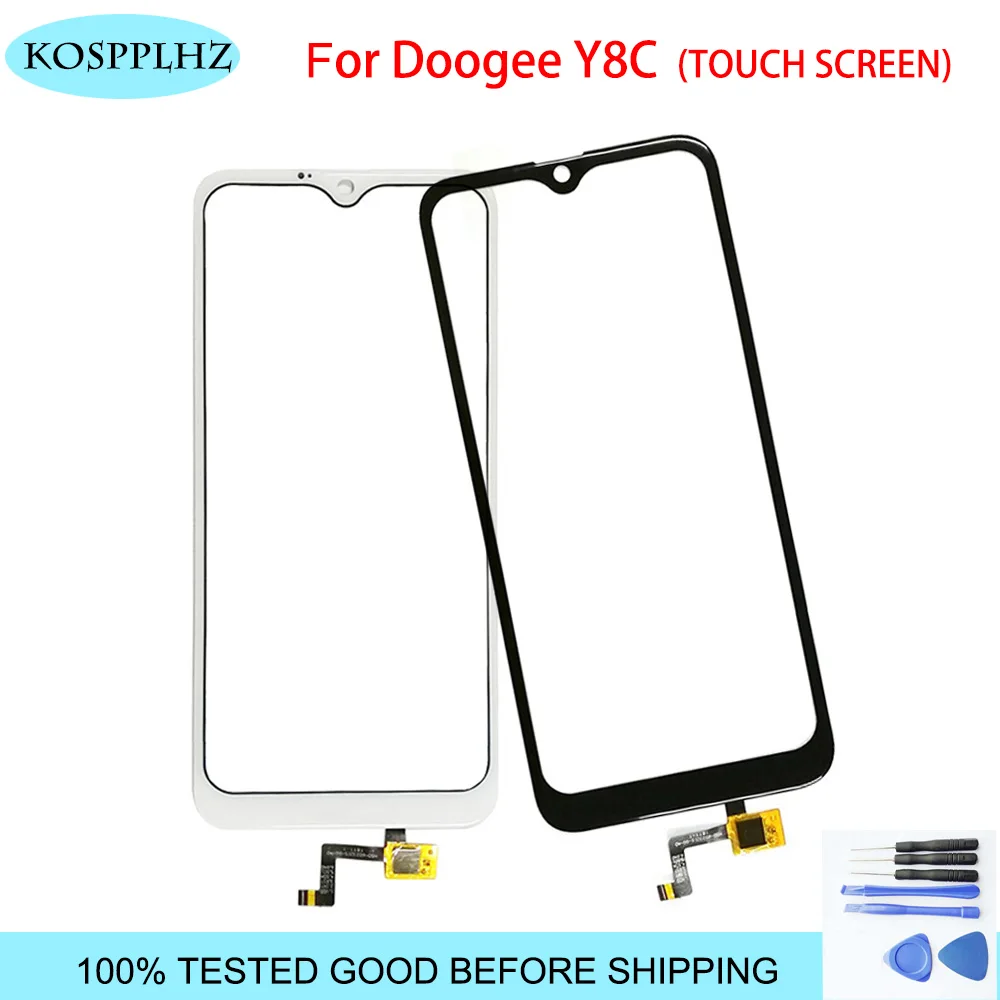 

High Quality For Doogee Y8C Touch Screen Digitizer Touch Panel Lens Glass With Tape Black/white Y 8C Y8 C + tools