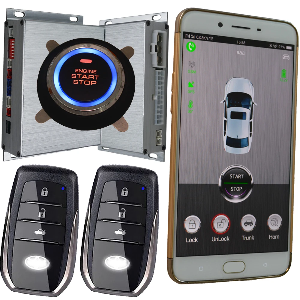 auto security gsm alarm system gps online location keyless entry ignition solution remote start