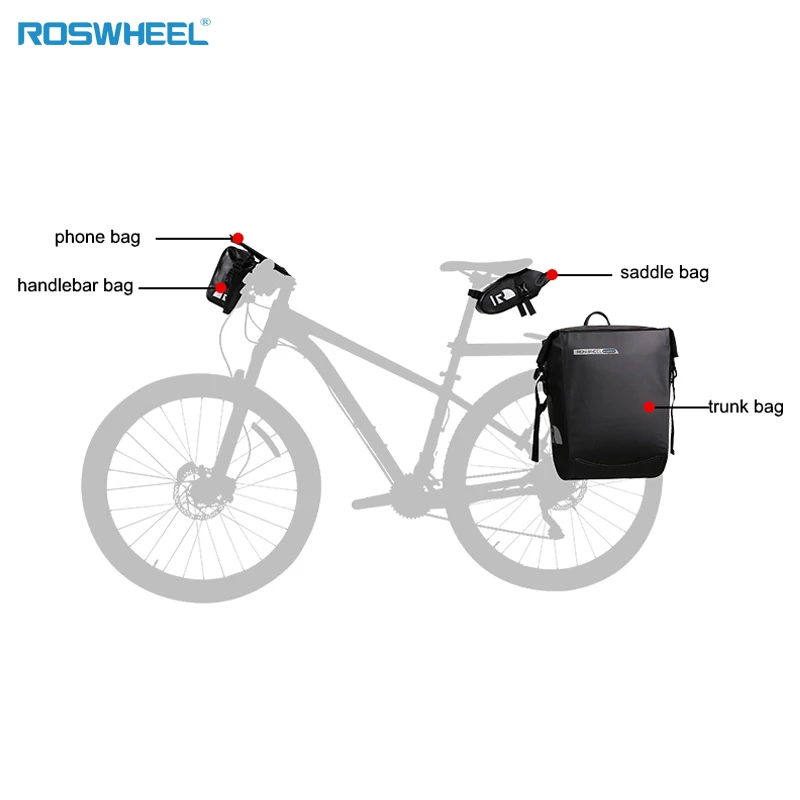 Сумка карго для багажника ROSHWEEL водонепроницаемая 25л 2017|rear bag|bike trunkwaterproof pannier |