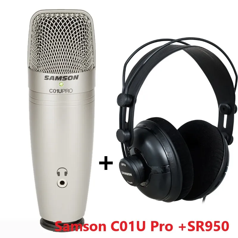 SAMSON C01U Pro USB with SR950 Headphone studio Condenser Microphone