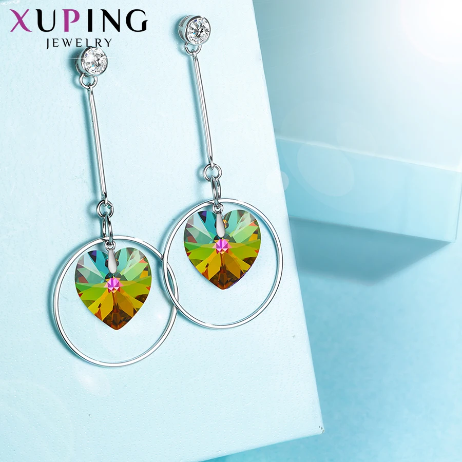 

Xuping Heart Shaped Earrings Crystals from Swarovski Romantic Cute Lucky Jewelry Valentine's Day Special Gift Girls S150-20547