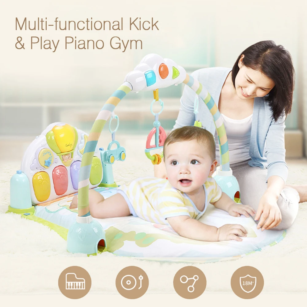 

GOODWAY Soft Baby 3 in 1 Play Gym Mat Music with Piano Gym Carpet Infant Activity Play Mat Toys for Baby Early Educational Toys