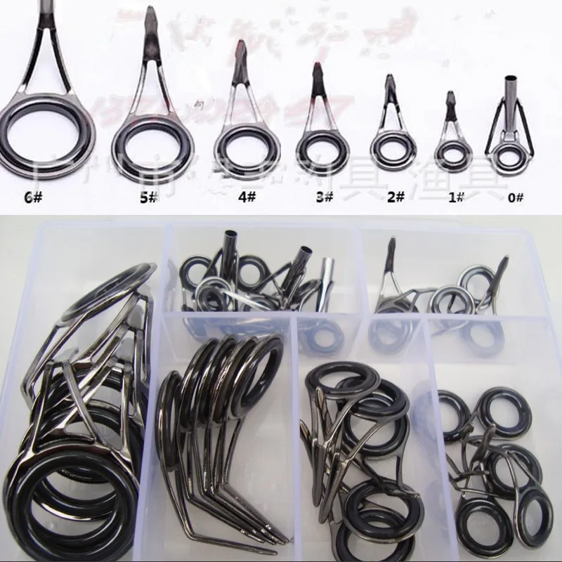 35Pcs 7 Sizes Fishing Rod Guide Repair Tips Set Fishing Rods pesca