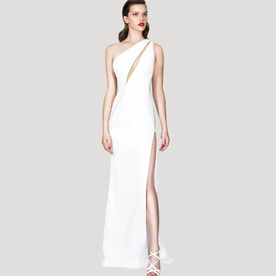 DressBird Для женщин Лето бинты Bodycon Платья для вечеринок Vestido пикантные белые на одно