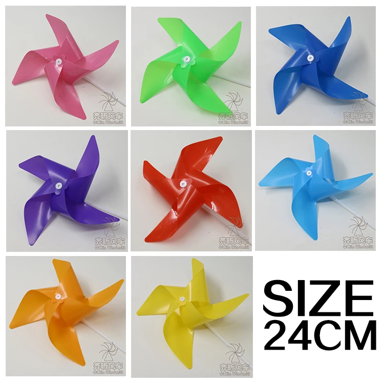 100pcs 30cm Plastic Stick Kids Toy Windmill Outdoor Decorative