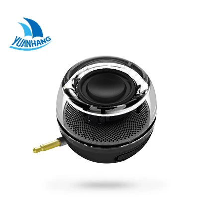 Portable HIFI 3D Surround 3.5mm Aux Audio Jack Mini Wireless Round Shape Powerful Crystal Speaker Altavoz for Smart Phone Tablet