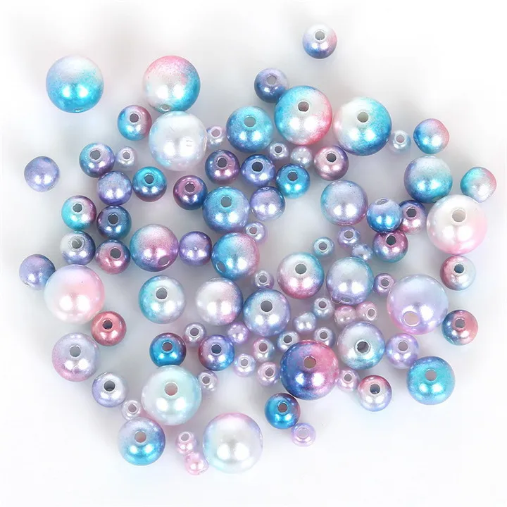 9    4-10mm Multicolor Imitation Pearl ABS Beads 1mm Aperture Loose Beads For Jewelry Making Hand Made Bracelet Necklace Diy Jewelry