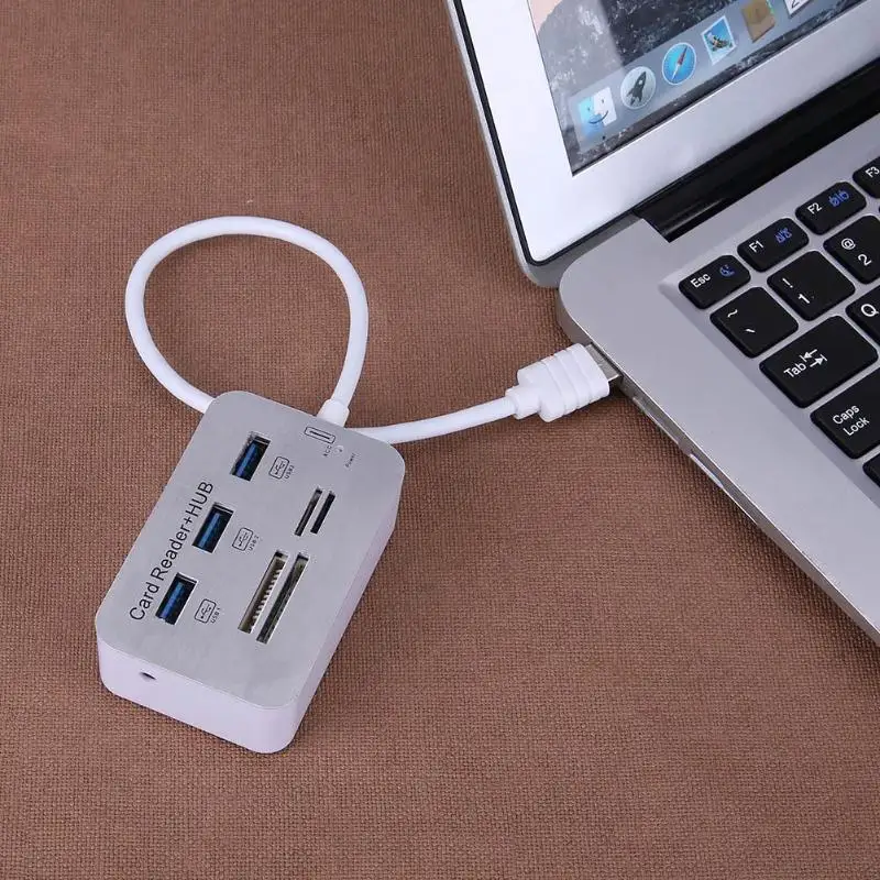 USB 3,0 3 Порты и разъёмы концентратор Splitter MS M2 TF Card Reader с Светодиодный индикатор для ПК