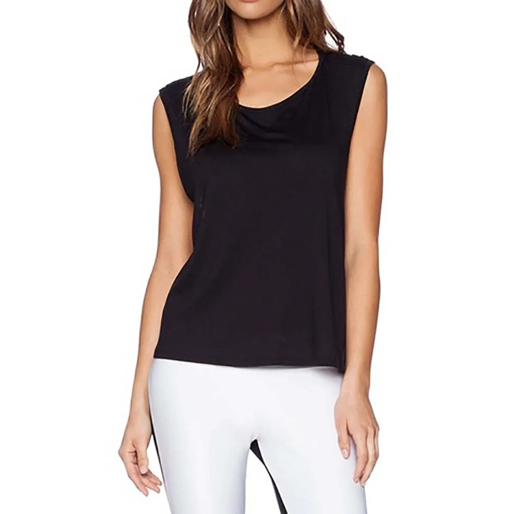 

Tank Top Women Ladies Solid Sleeveless Camisole Vest Loose O-Neck Stretch Soft Daily Casual Summer Tank Pullover Tops Shirt