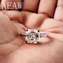 2 карат Asscher Cut Moissanite Lab бриллиантовое кольцо Здравствуйте цвет Отличное Matc Здравствуйте ng кольцо для женщин Твердые 10 К к W Здравствуйте te