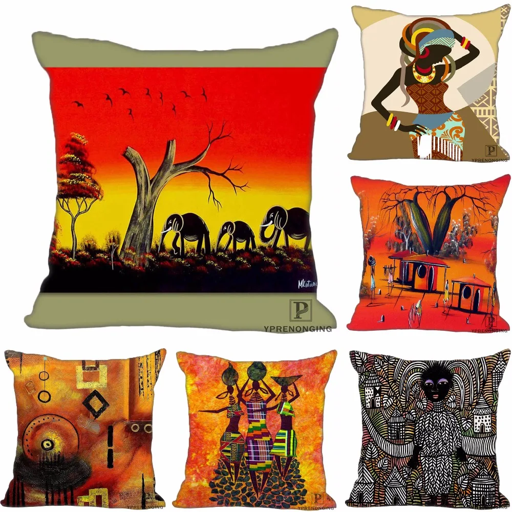 Custom Decorative Pillowcase African American Arti Square Zippered