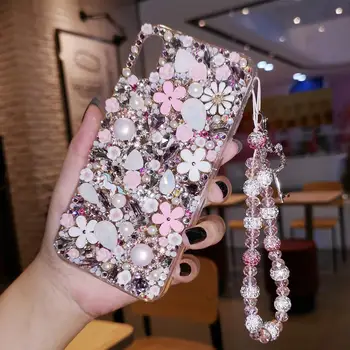 

For iPhone 11 pro Bling Crystal Luxury Flower Diamond case for iphone XS max XR X 6 7 8 plus daisy shivering Girl Lady gift case