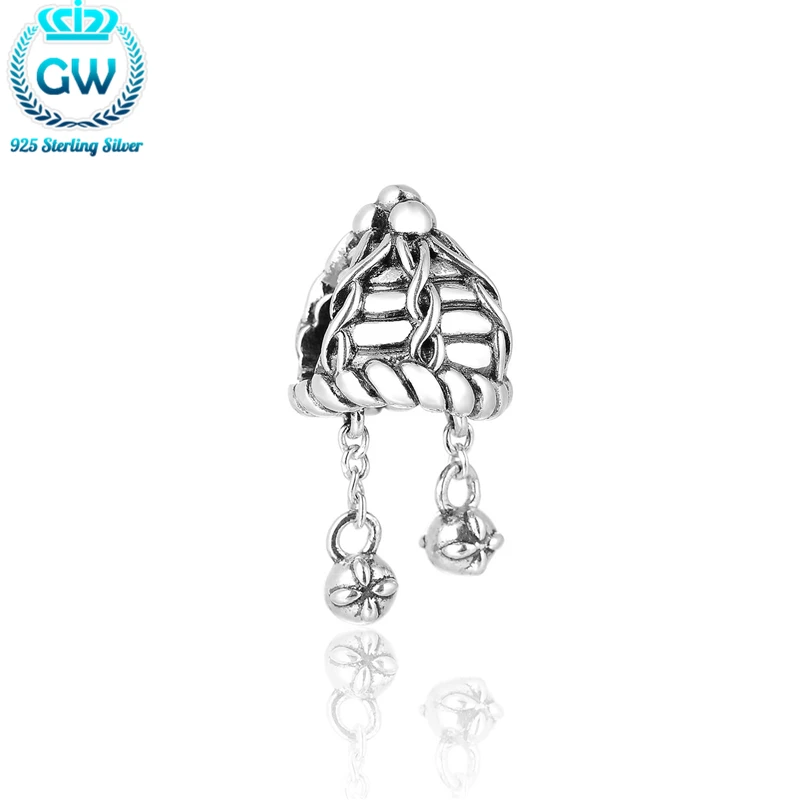 

GW Jewelry Gift 925 Sterling Silver Merry Christmas Gift Hats Beads Charms Fit Original Bracelets & Bangles S472