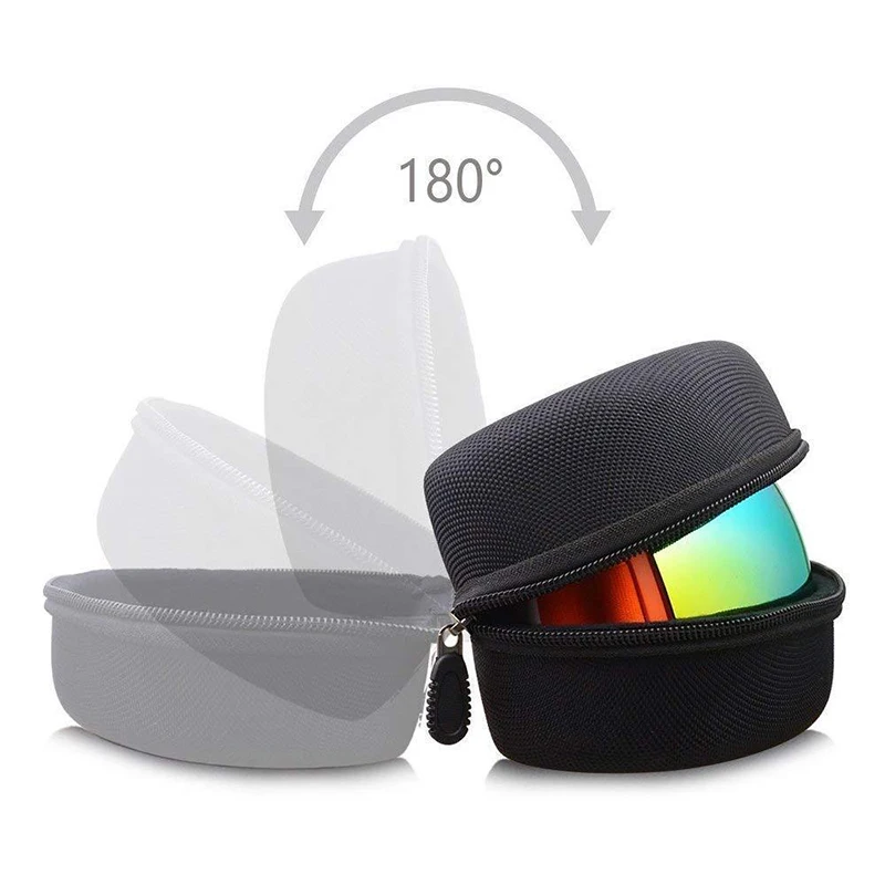 Ski Eyewear Protection EVA Case Snow Snowboard Skiing Glasses Goggles Sunglasses Carrying Zipper Hard Box Bag (Without Goggles)