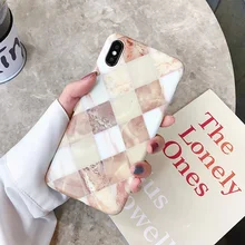 Square mosaic marble pattern phone case for iphone XS Max XR 6 6s 8 7plus XS