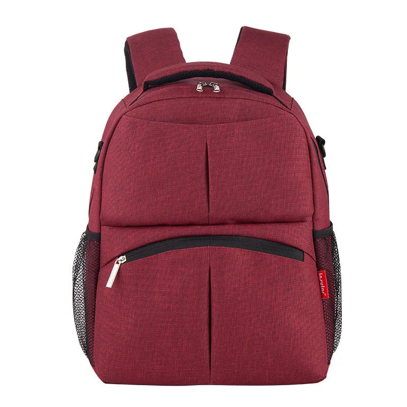 Инсулярные прочные сумки для подгузников рюкзак для мамы рюкзак с множеством отделений водонепроницаемый дорожный рюкзак с сменной прокладкой и клипсами для коляски - Цвет: Красный