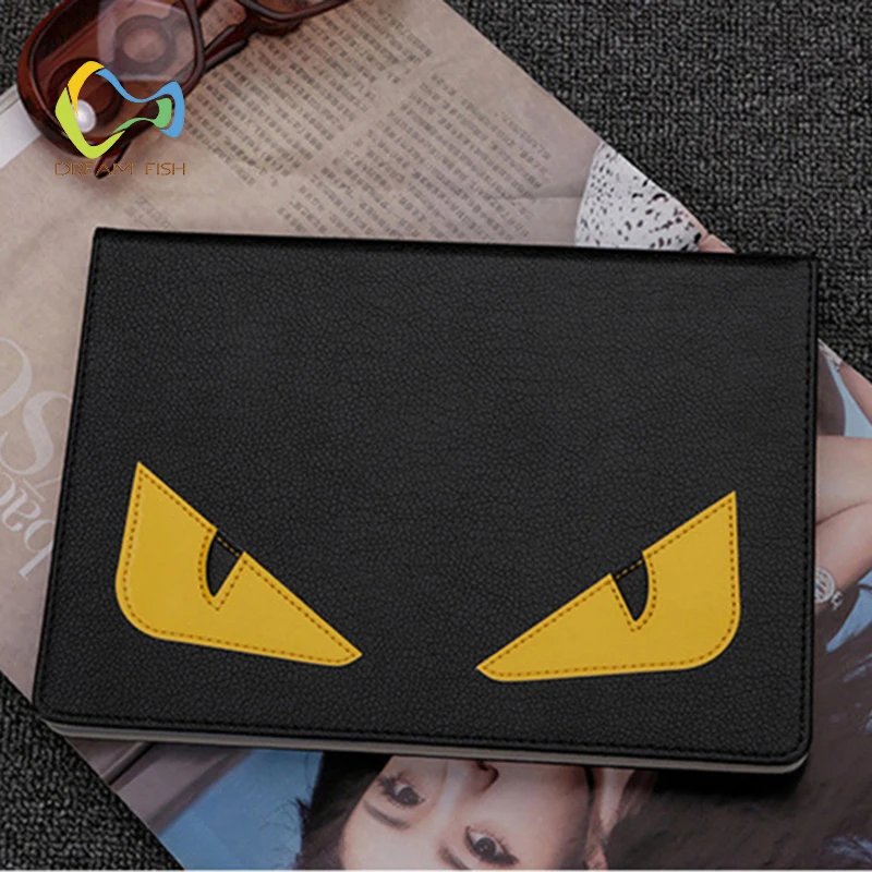 

For Ipad Air 2 Case New Generation PU Leather Korean Style Angry Eyes Smart Flip Stand Protective for Apple Gadget A1566 A1567