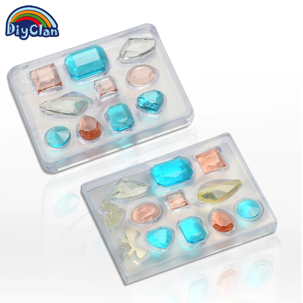 

DIY Handmade gemstone jewelry making earrings ornaments mold crystal diamond shape resin mold epoxy stone mould