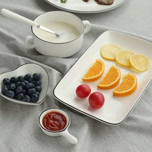 1 комплект чистая белая керамика Трубная решётка креативный поднос для завтрака домашний Западный ужин тарелка западное Блюдо Набор