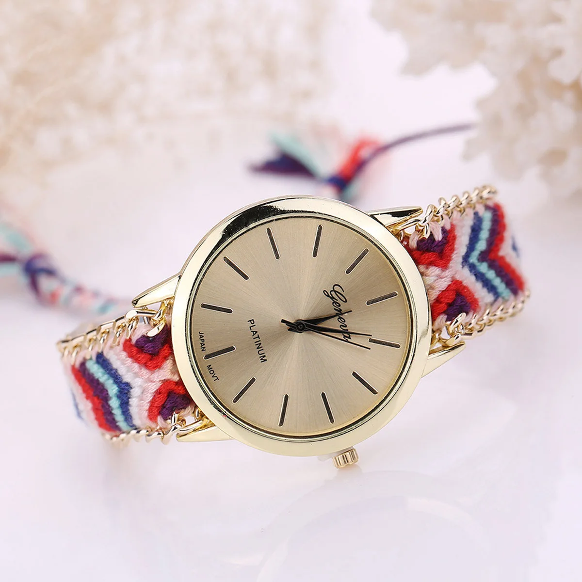 Fashion Handmade Casual Geneva Quartz Women Girls Braided Colorful Friendship Bracelet Watch Relogio Feminino Gift Dress Watches