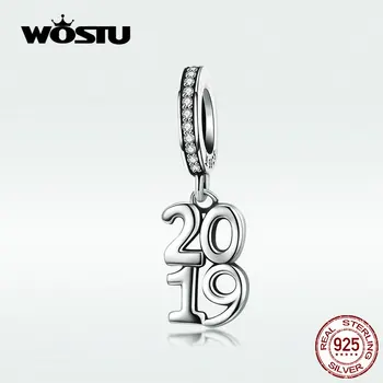 

WOSTU 100% Real Sterling Silver 2020 Digital Charm Fit Original Bracelet & Bangle Hort Fashion Pendant Beads Jewelry DXC1219