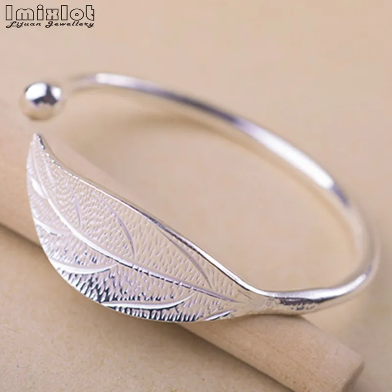 

Fashion Trendy Open Leaf Cuff Bracelet Bangles for Women Simple Plant Bracelet Femme Boho Jewelry Birthday Gift