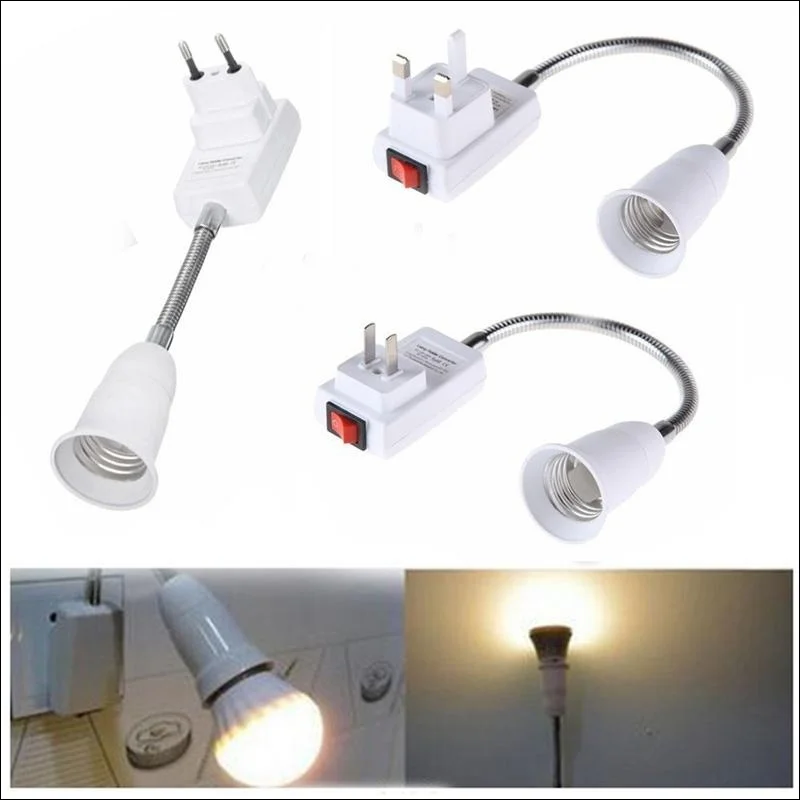 E27 Extension Adapter Bulb Lamp Holder Light Flexible Converter Screw Socket