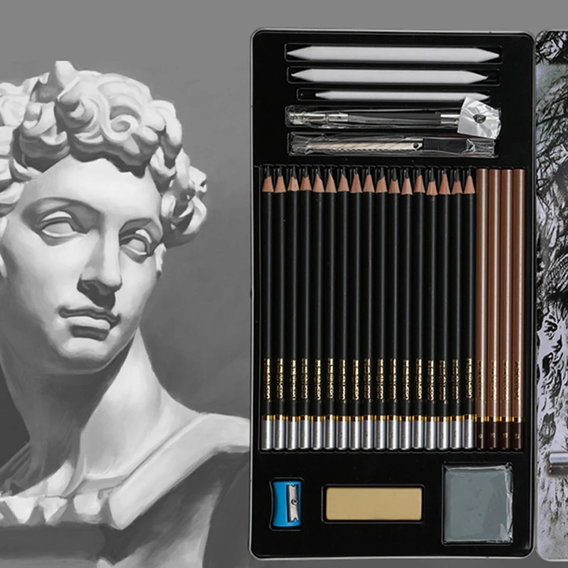 Винтажные карандаши для рисования, набор с ластиком, точилка для карандашей, безопасные нетоксичные, стандарт HB 2B 4B, рисование, канцелярские карандаши