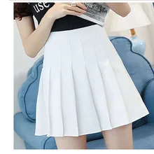 AudWhale, летние безопасные плиссированные юбки для женщин, девичьи одноцветные плиссированные складные женские юбки, полиэфирная Сексуальная мини-юбка