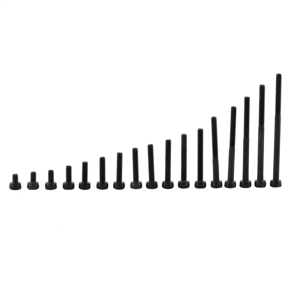 

50Pcs/Lot M3 Fully Threaded Screws Hex Socket Cap Head Screw Bolt Fastener Set Black DIY Repair Tool Accessories tornillos hot