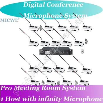 プロデジタル議論会議ワイヤレス会議マイクシステム(ホスト+社長+ delegatesユニットマイク)