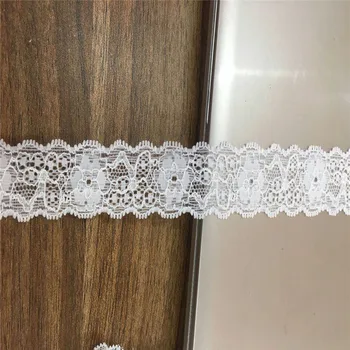

For shipping 20yards/lot Width 2.7CM Super Elastic Lotus fiower type Lace Fabric diy clothes fabric accessories
