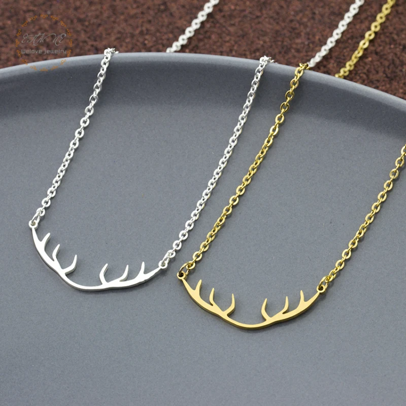 Dainty antler pendant Horn necklace Antler necklace Christmas necklace