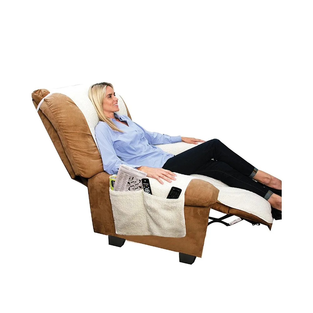 Sobakawa Snuggle Up Recliner Poly Fleece Comfort Chair Seat Cover Snuggle Up Polyfleece Recliner Cover Natural