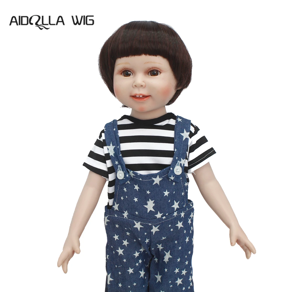 43 см для ухода за ребенком для мам Ростовая кукла парики теплостойкая проволока короткие темно-каштановые волосы для 18 дюймов американская кукла с 26 см окружность головы