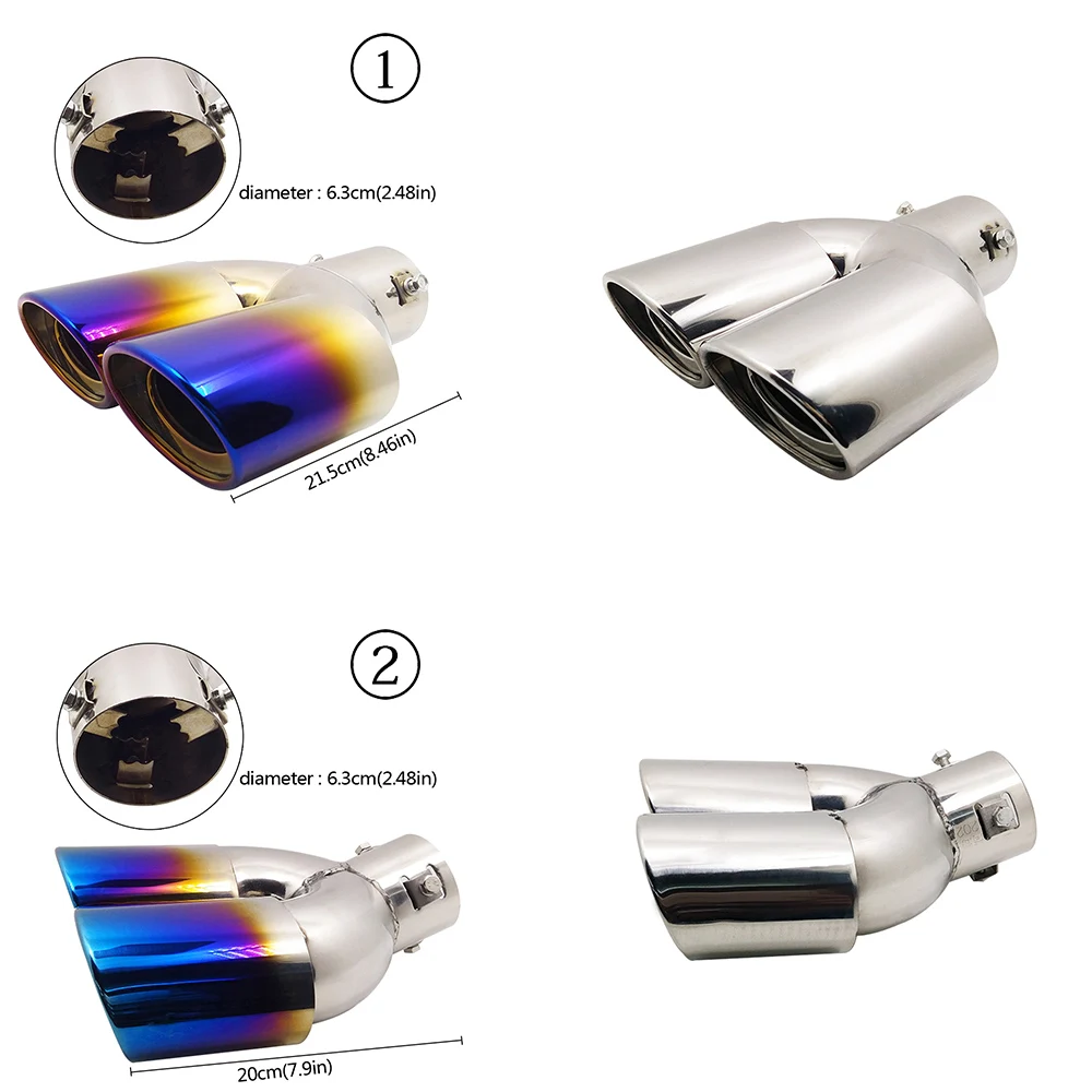 

Universal Car Auto Exhaust Muffler Tip Stainless Steel Pipe Chrome Trim Modified Car Rear Tail Throat Liner Accessories