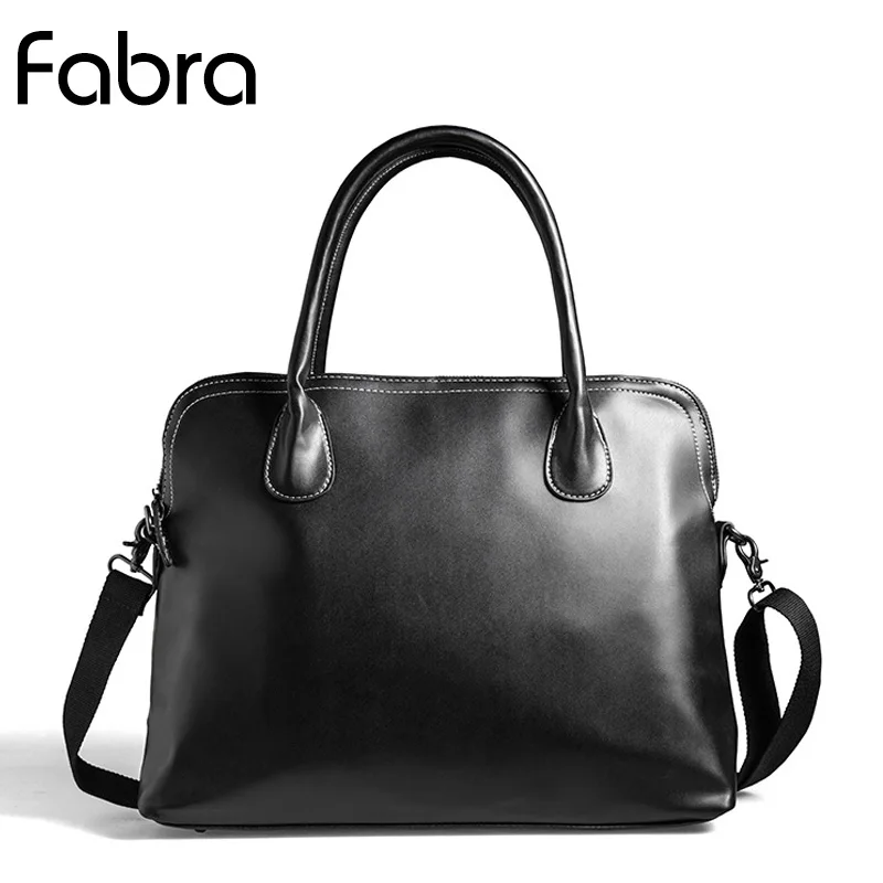 

Fabra New Business Men Briefcase Bag Luxury Quality PU Leather 14 Inch Laptop Bag Vintage Man Big Capacity Shoulder Bags Black