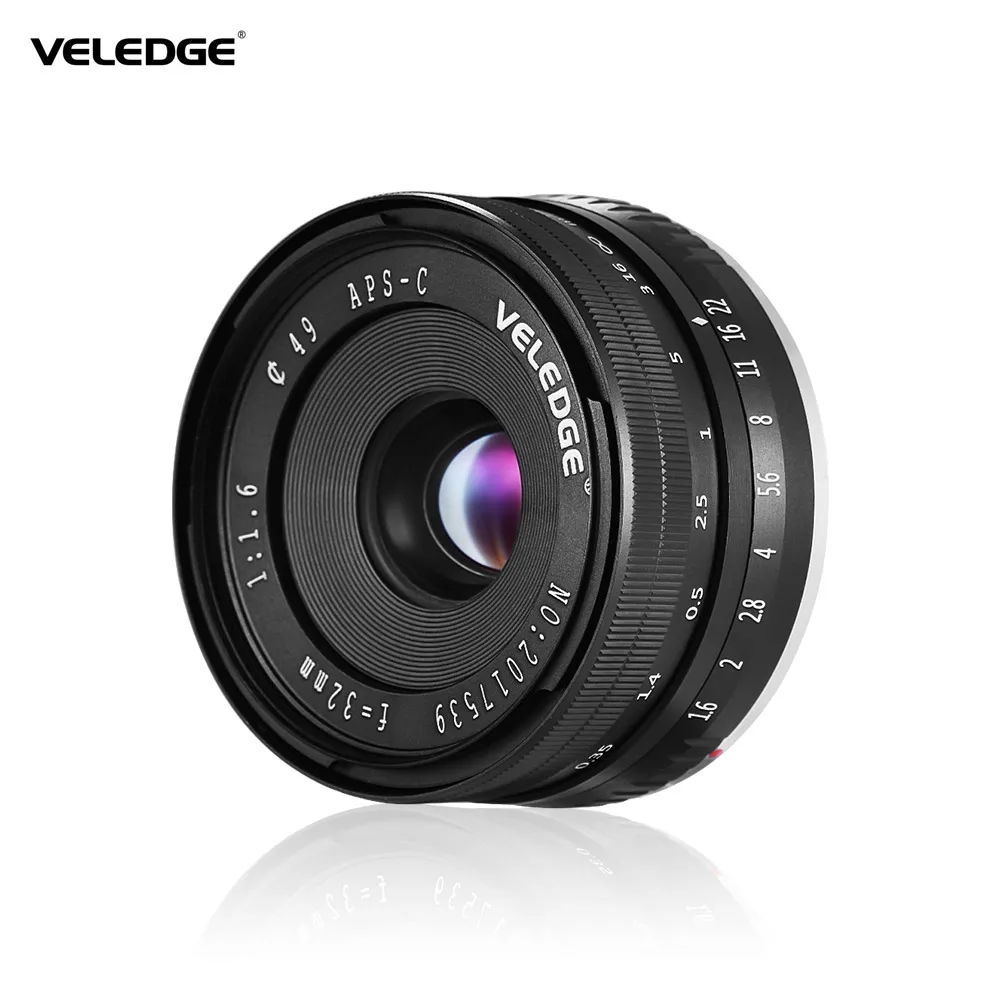 VELEDGE 32 мм F/1,6 Большая диафрагма ручная фокусировка объектива APS-C для sony E-Mount цифровая беззеркальная камера s NEX 3/NEX 3N/A5000 камера