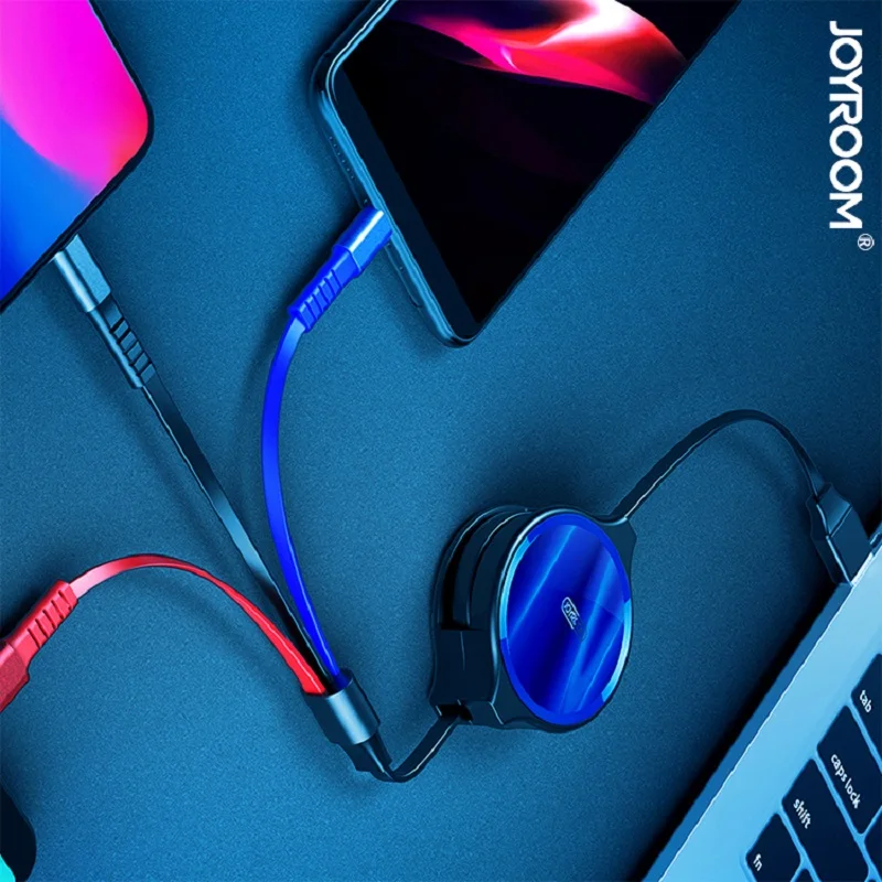 DASENLON STORE Joyroom 3 в 1 Выдвижной usb кабель для быстрой зарядки с Lightning Micro и type c всех