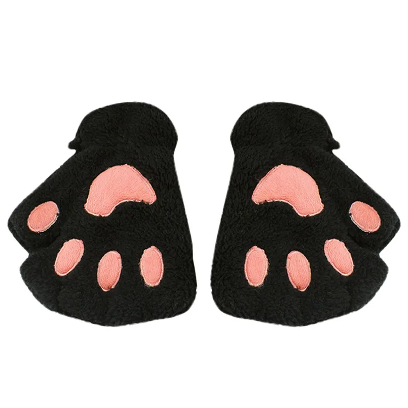 Baby Lovely Fashion Girl Cat Claw Paw Fingerless Winter Warmer Half Finger Gloves Mitten mitaine enfant guantes bebe #23O12 #F (4)