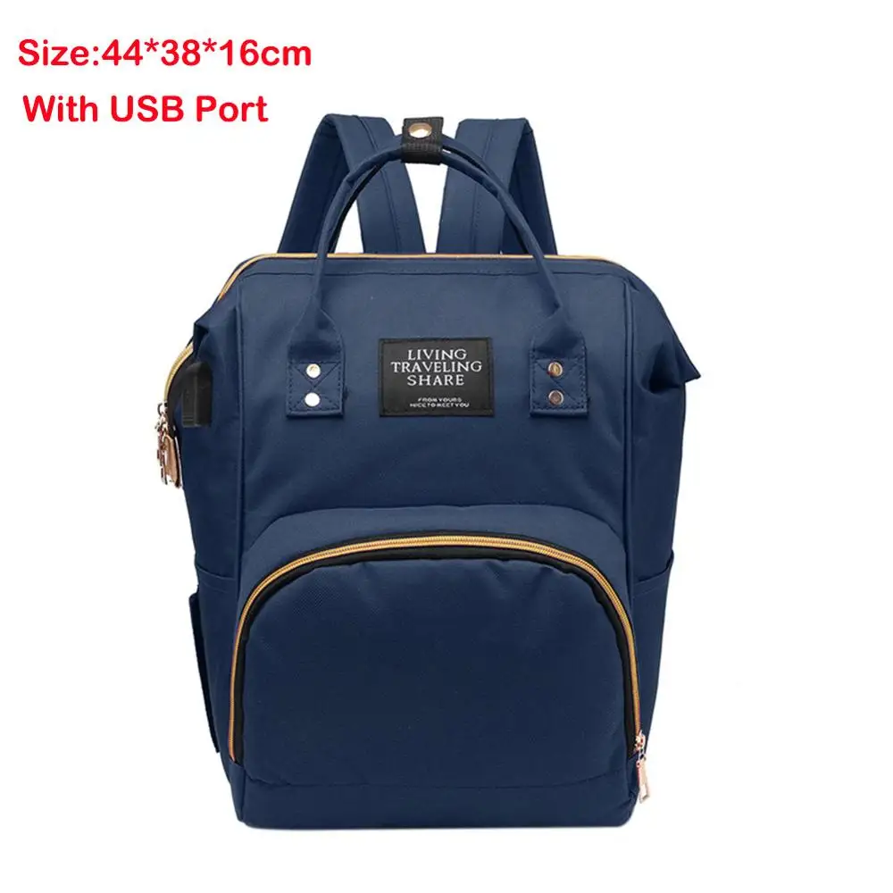 USB мумия рюкзак на молнии большой емкости дорожная сумка для беременных Детская сумка для пеленки многофункциональная сумка для кормления рюкзак уход за ребенком - Цвет: 251411.05
